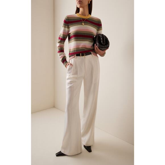 Barrie Chanel Cashmere Pullover Sweater in Sundew Striped L - Picture 1 of 4